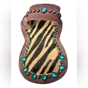 Weaver Brown Leather and Zebra Print Women’s Accessory